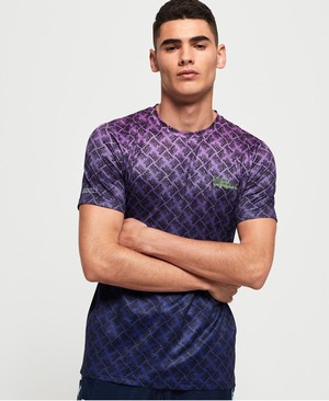 Superdry Active Ombre Fade Férfi Pólók Világos Lila | CABNU4371